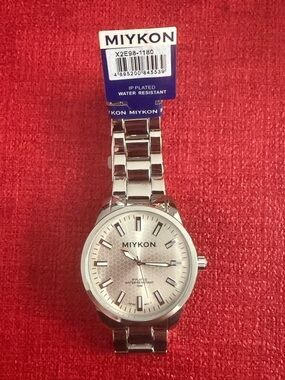 Miykon Men’s Silver Stainless Steel Watch - Silver Dial